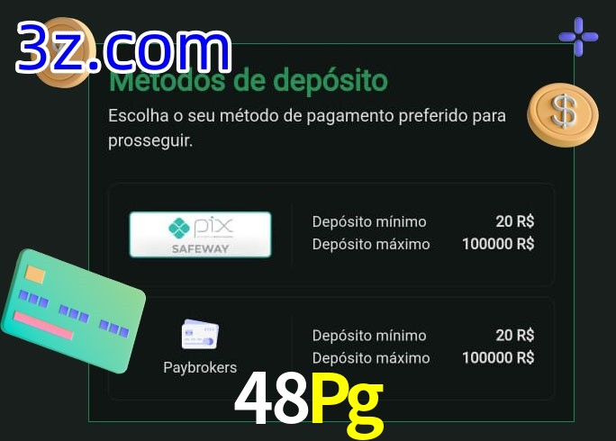 O cassino 48Pg oferece uma grande variedade de métodos de pagamento